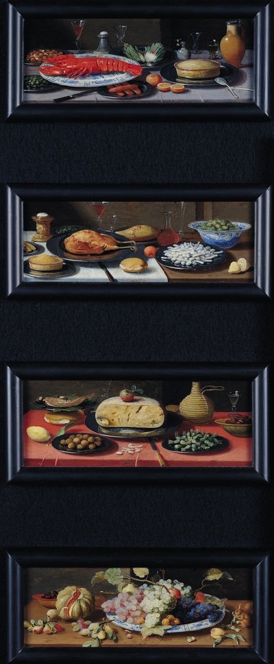 Four Still Lives of Food and Fruit by Jan van Kessel the Elder